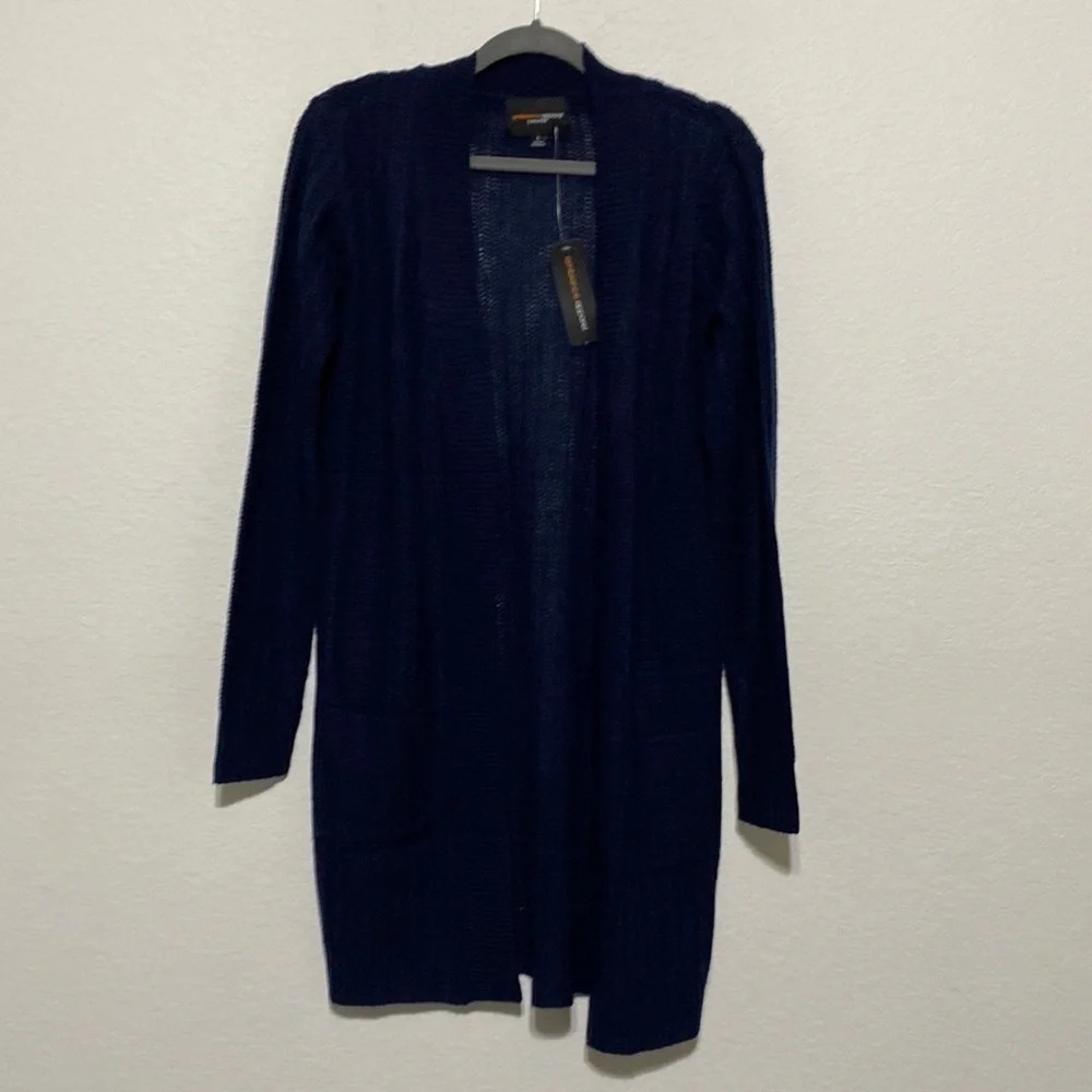 Ambiance Apparel NWT Navy Blue Cable Knit Sweater Size S